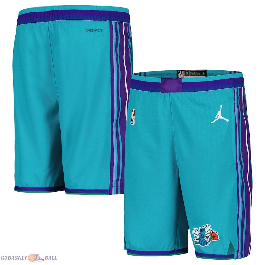 Youth Charlotte Hornets Jordan Brand Teal Classic Edition Swingman Shorts