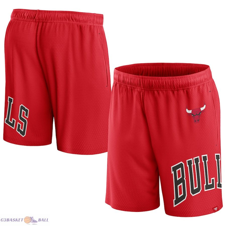 Men's Chicago Bulls Fanatics Red Free Throw Mesh Shorts