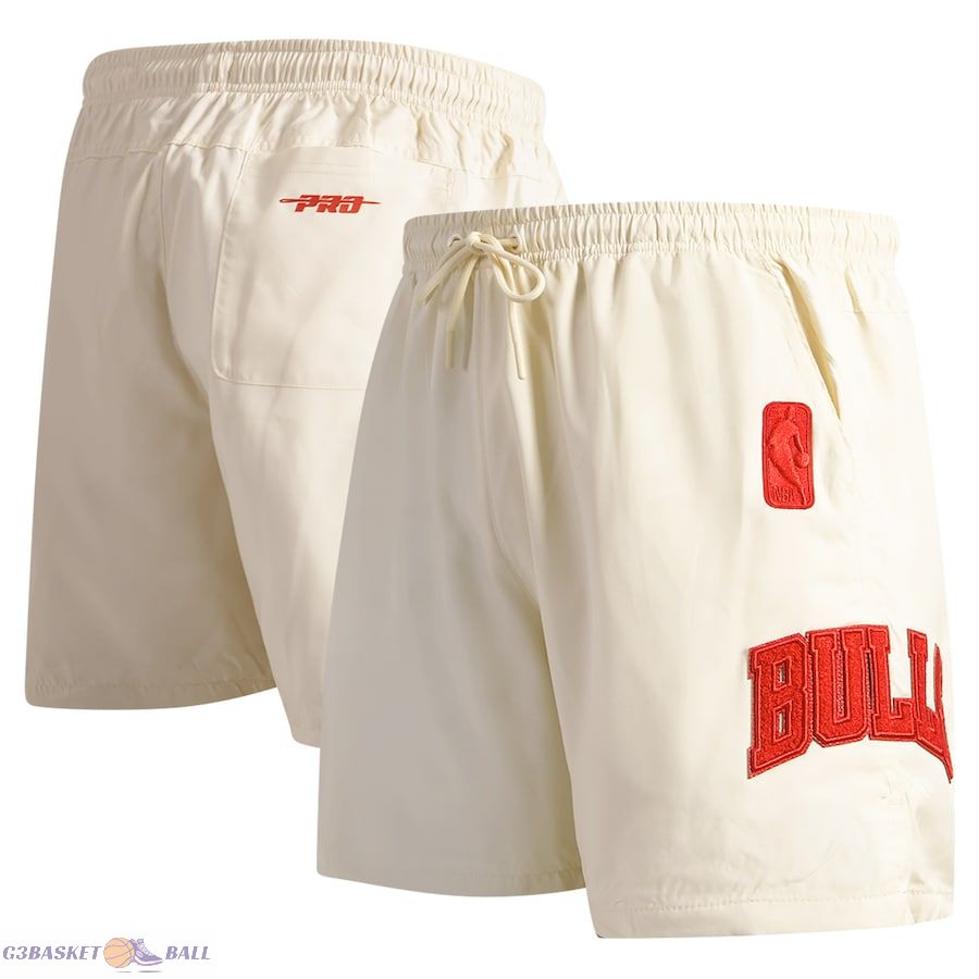 Men's Chicago Bulls Pro Standard Cream Triple Tonal Woven Shorts