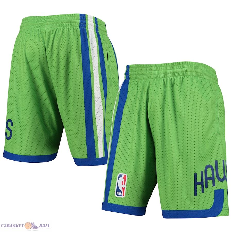 Men's Atlanta Hawks Mitchell & Ness Green 1970-71 Hardwood Classics Swingman Shorts