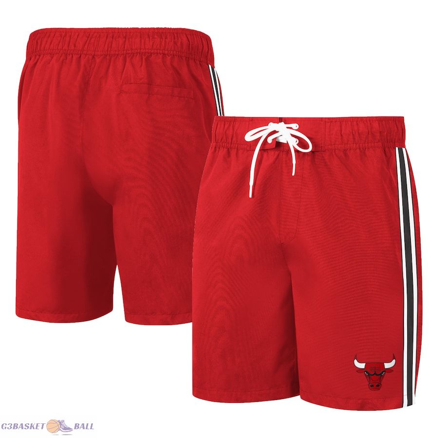 Men's Chicago Bulls G-III Sports by Carl Banks Red Sand Beach Volley Swim Shorts