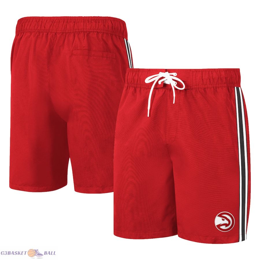 Men's Atlanta Hawks G-III Sports by Carl Banks Red Sand Beach Volley Swim Shorts