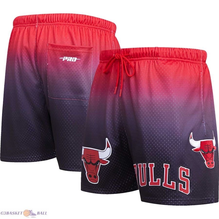 Men's Chicago Bulls Pro Standard Black/Red Ombre Mesh Shorts