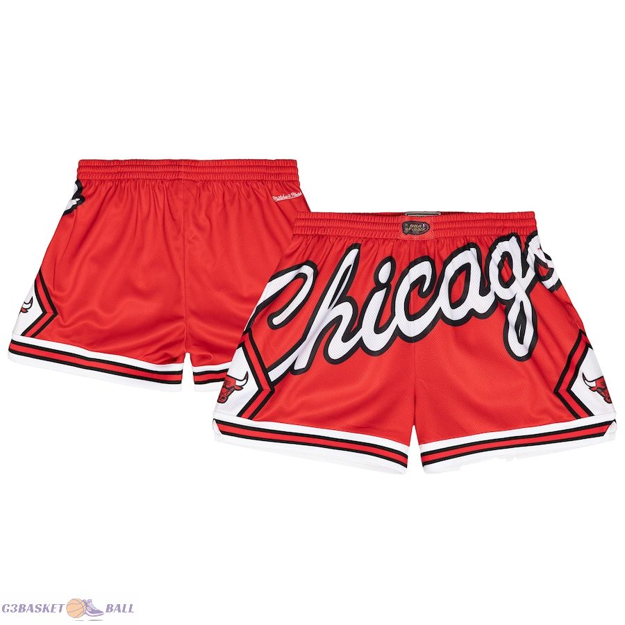 Women's Chicago Bulls Mitchell & Ness Red Swingman Big Face 3.0 Basketball Shorts