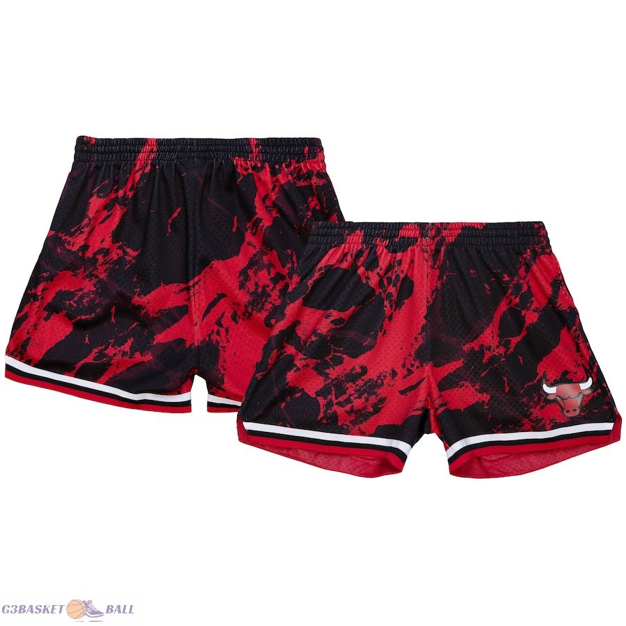 Women's Chicago Bulls Mitchell & Ness Black Marble Shorts