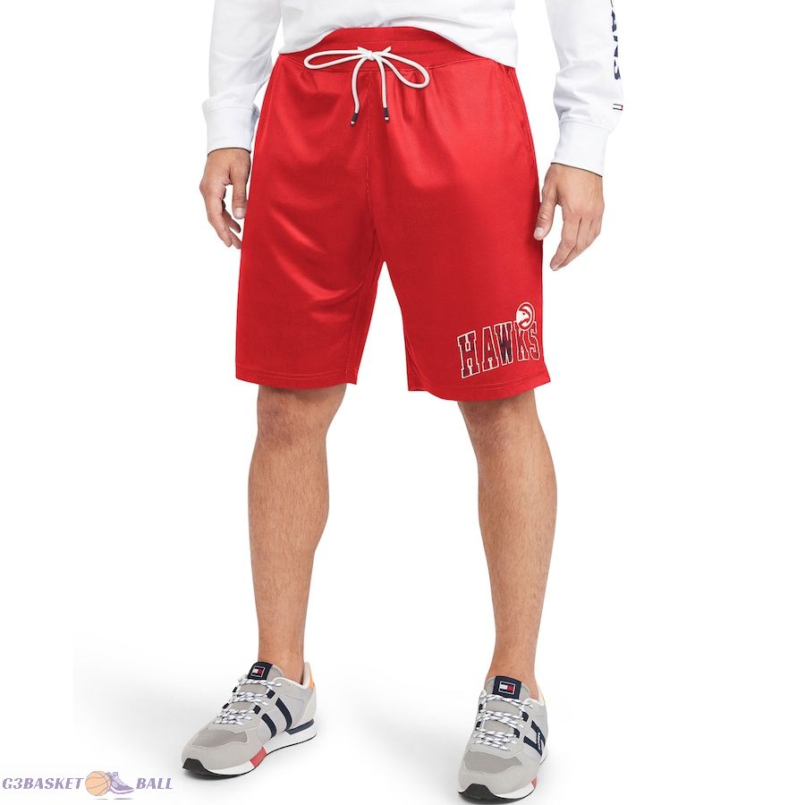 Men's Atlanta Hawks Tommy Jeans Red Mike Mesh Basketball Shorts