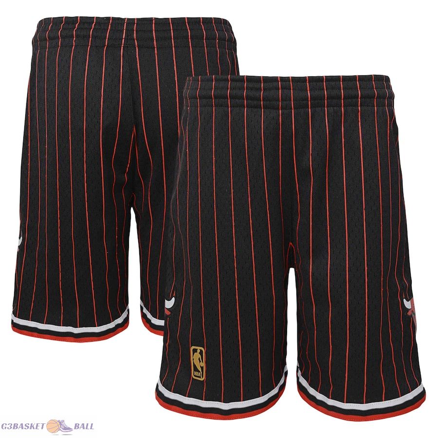 Youth Chicago Bulls Mitchell & Ness Black Hardwood Classics Swingman Shorts