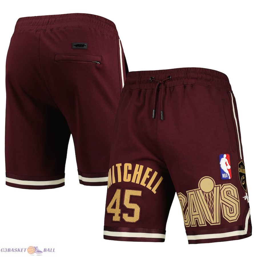 Men's Cleveland Cavaliers Donovan Mitchell Pro Standard Wine Player Replica Shorts