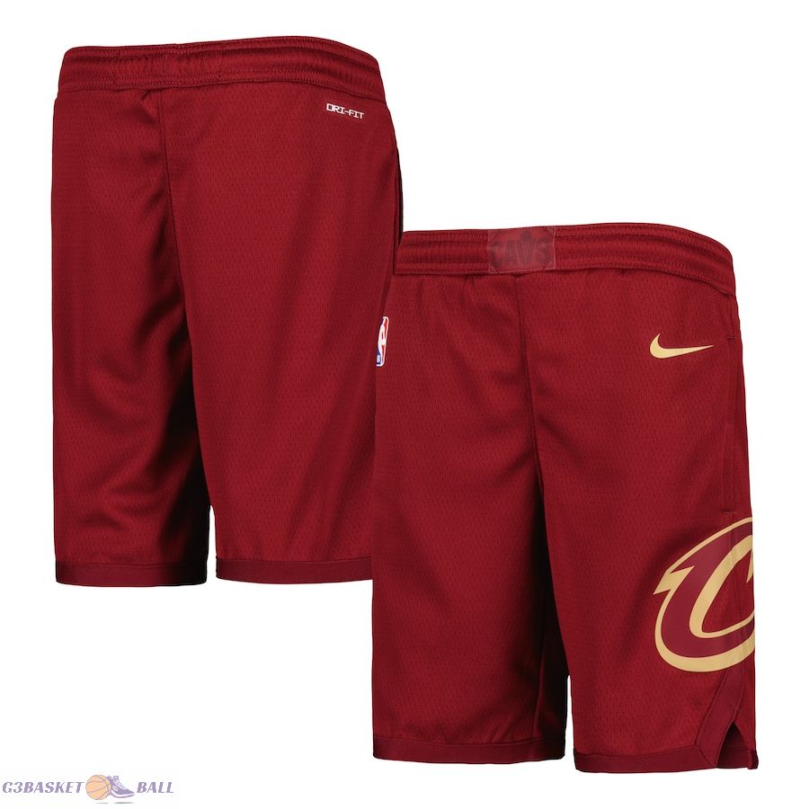 Youth Cleveland Cavaliers Wine 2020/21 Swingman Performance Shorts - Icon Edition