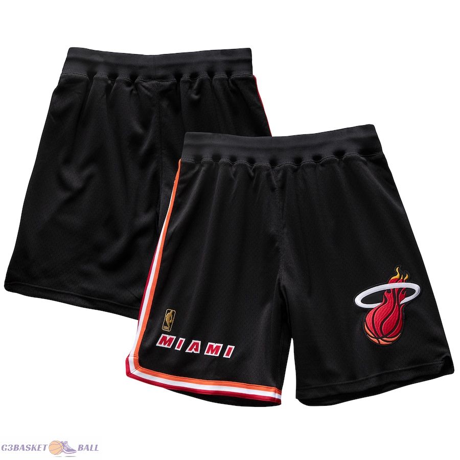 Men's Miami Heat Mitchell & Ness Black 1996-97 Hardwood Classics Authentic Shorts