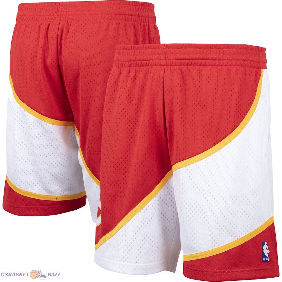 Men's Atlanta Hawks Mitchell & Ness Red Hardwood Classics Swingman Shorts