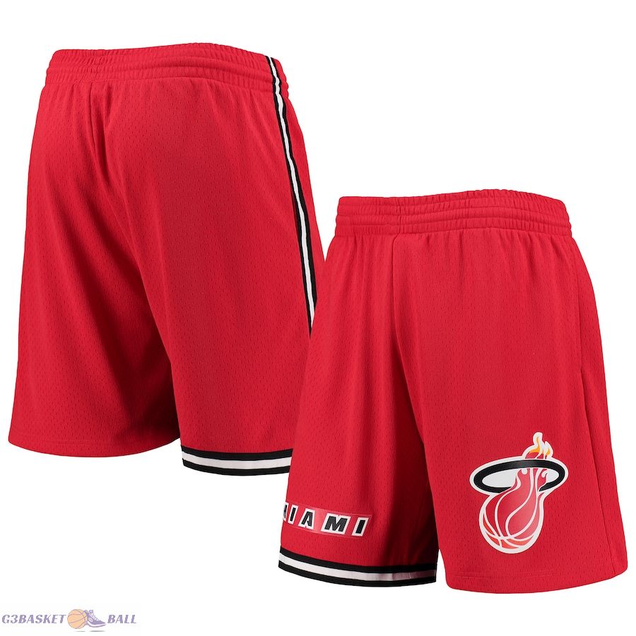 Men's Miami Heat Mitchell & Ness Red 1996-97 Hardwood Classics Swingman Shorts