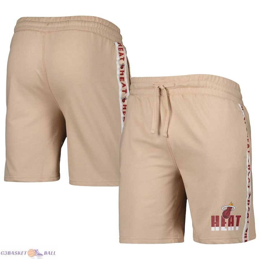 Men's Miami Heat Concepts Sport Tan Team Stripe Shorts