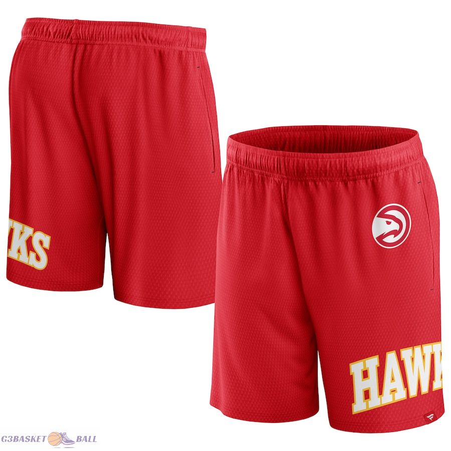 Men's Atlanta Hawks Fanatics Red Free Throw Mesh Shorts