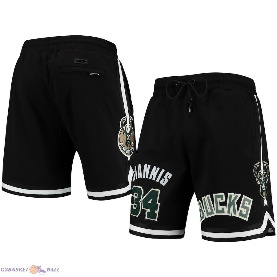 Men's Milwaukee Bucks Giannis Antetokounmpo Pro Standard Black Team Player Shorts