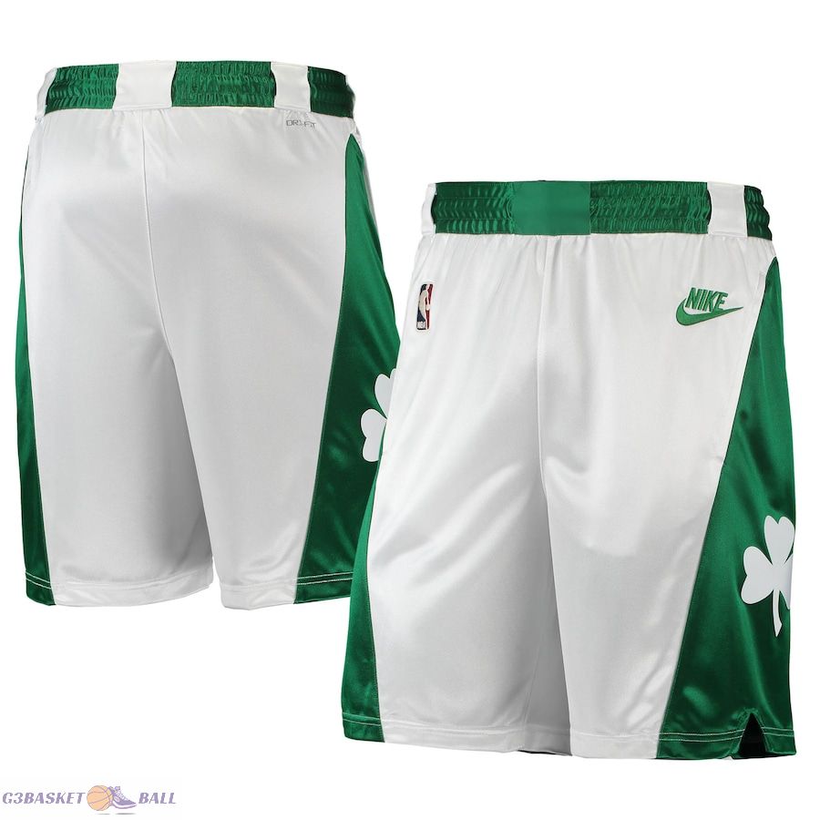 Men's Boston Celtics White/Kelly Green 2021/22 Classic Edition Swingman Performance Shorts