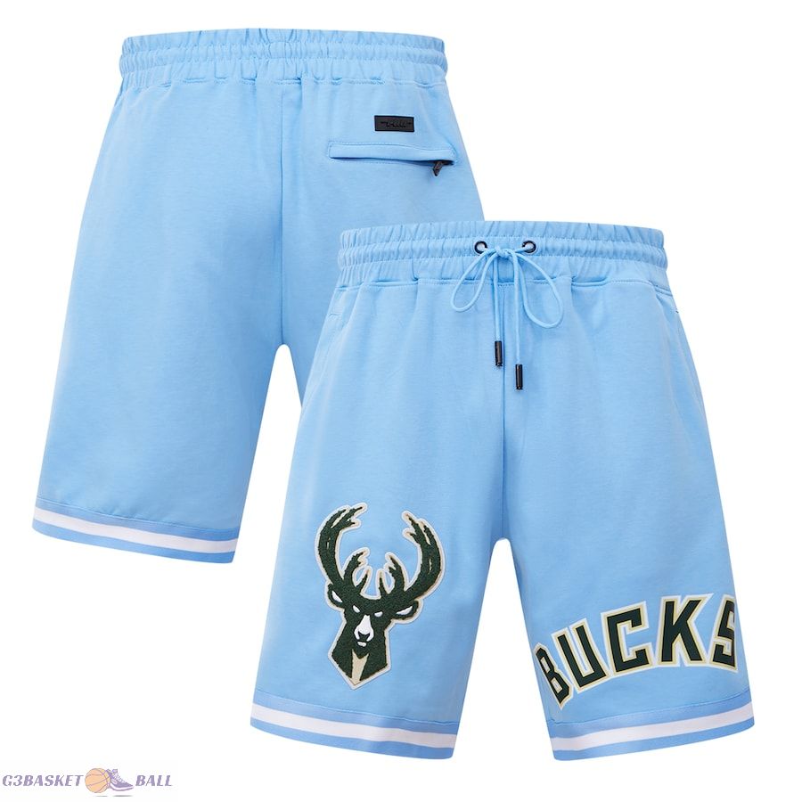 Men's Milwaukee Bucks Pro Standard Blue Classic Chenille DK Shorts