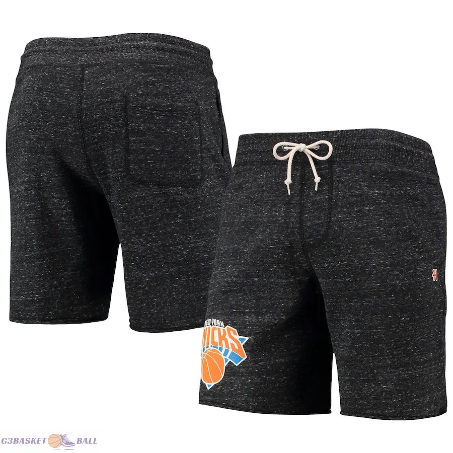 Men's New York Knicks Homage Charcoal Primary Logo Tri-Blend Sweat Shorts