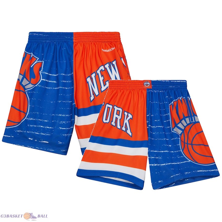 Men's New York Knicks Mitchell & Ness Blue/Orange Jumbotron 3.0 Shorts