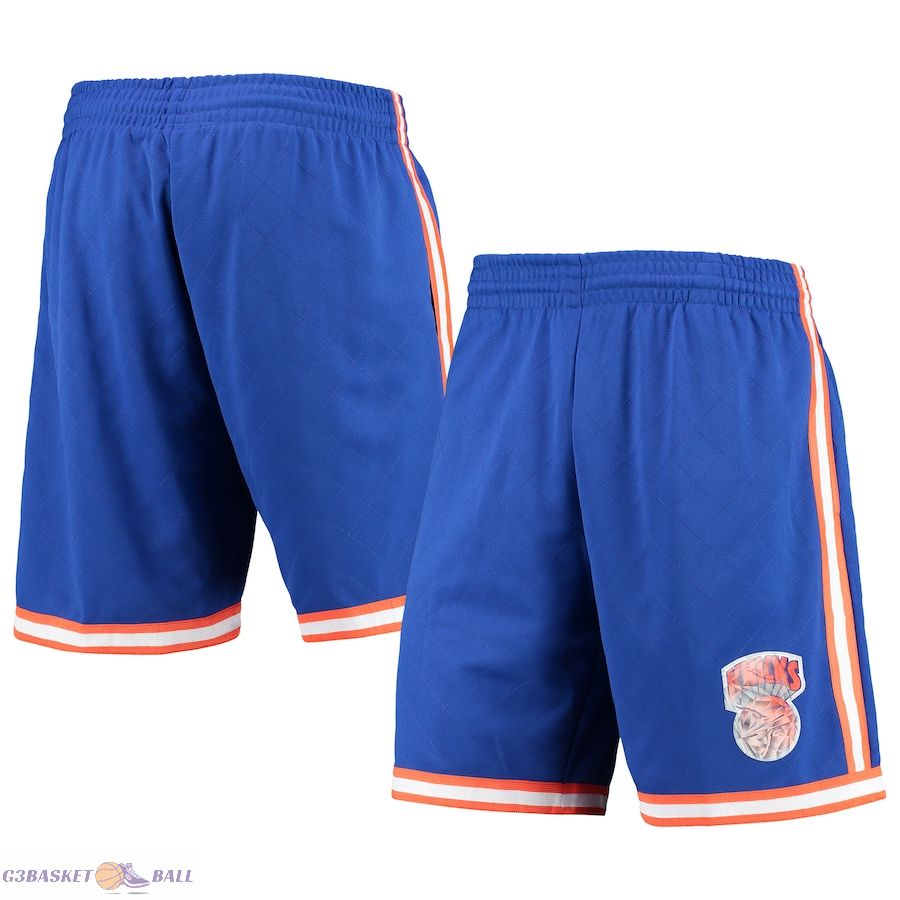 Men's New York Knicks Mitchell & Ness Blue 1991 Hardwood Classics 75th Anniversary Swingman Shorts