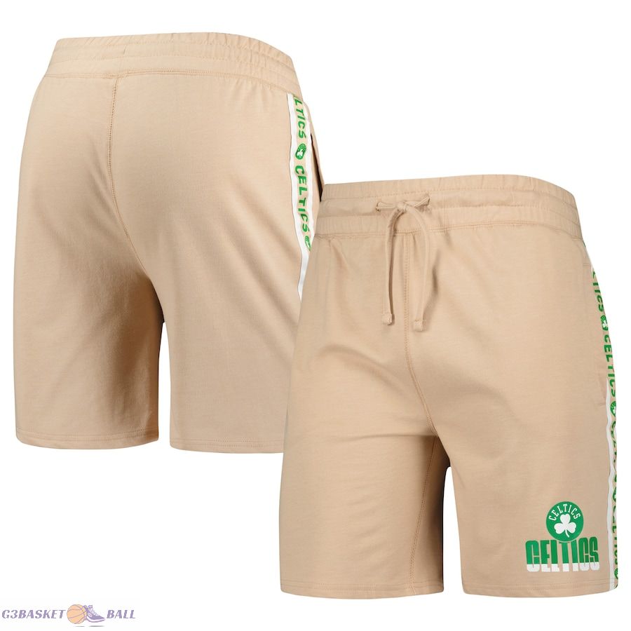 Men's Boston Celtics Concepts Sport Tan Team Stripe Shorts