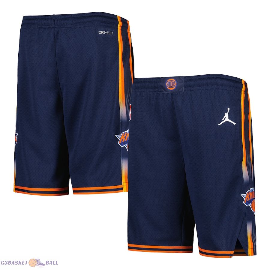 Youth New York Knicks Jordan Brand Navy Statement Edition Swingman Performance Shorts