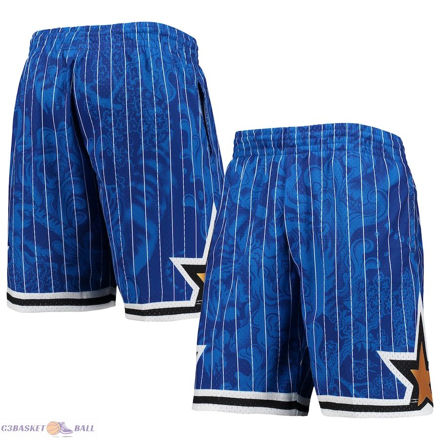 Men's Orlando Magic Mitchell & Ness Blue Hardwood Classics Lunar New Year Swingman Shorts