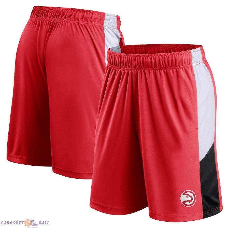 Men's Atlanta Hawks Fanatics Red Champion Rush Colorblock Performance Shorts