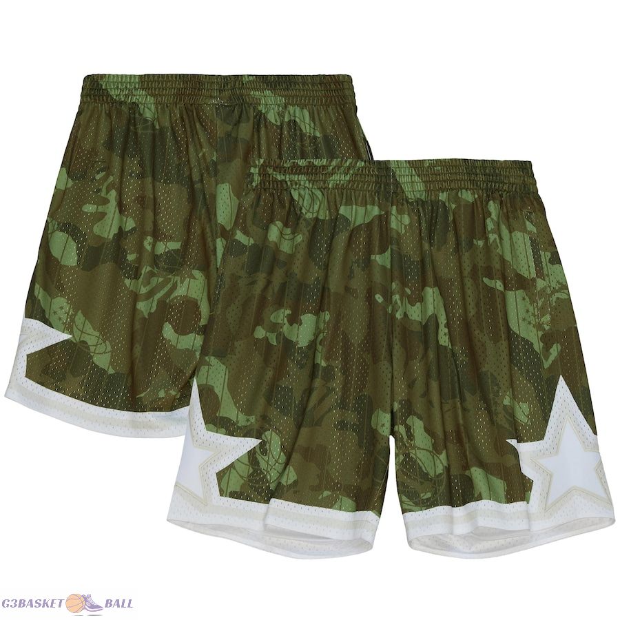 Men's Orlando Magic Mitchell & Ness Camo 1984-85 Hardwood Classics Ghost Green Swingman Shorts