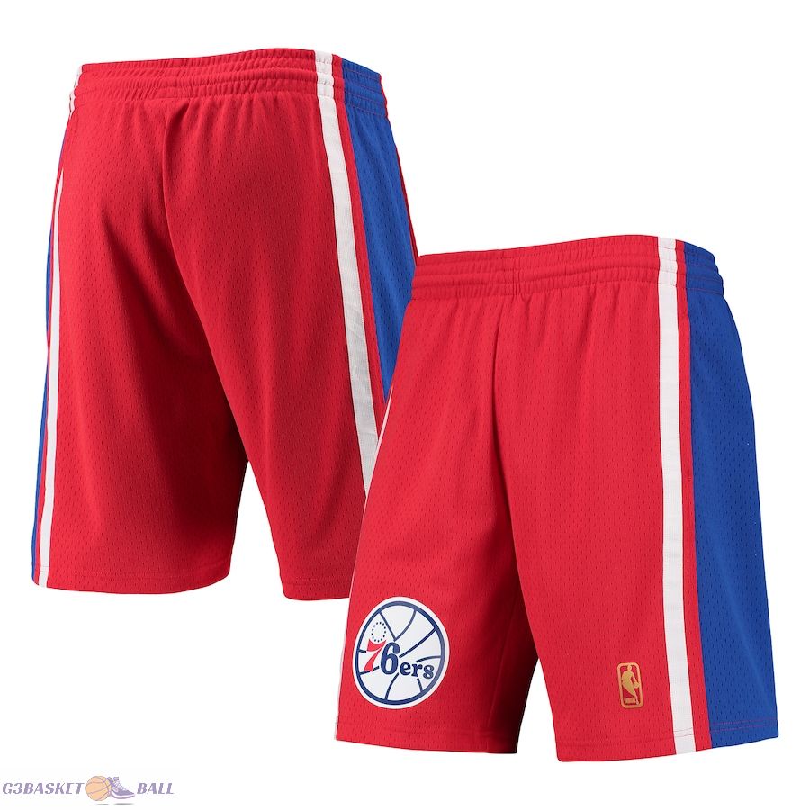 Men's Philadelphia 76ers Mitchell & Ness Red 1996-97 Hardwood Classics Swingman Shorts