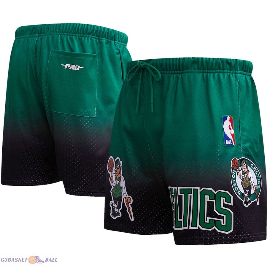 Men's Boston Celtics Pro Standard Black/Kelly Green Ombre Mesh Shorts