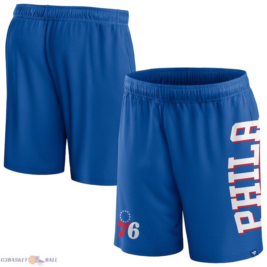 Men's Philadelphia 76ers Fanatics Royal Post Up Mesh Shorts