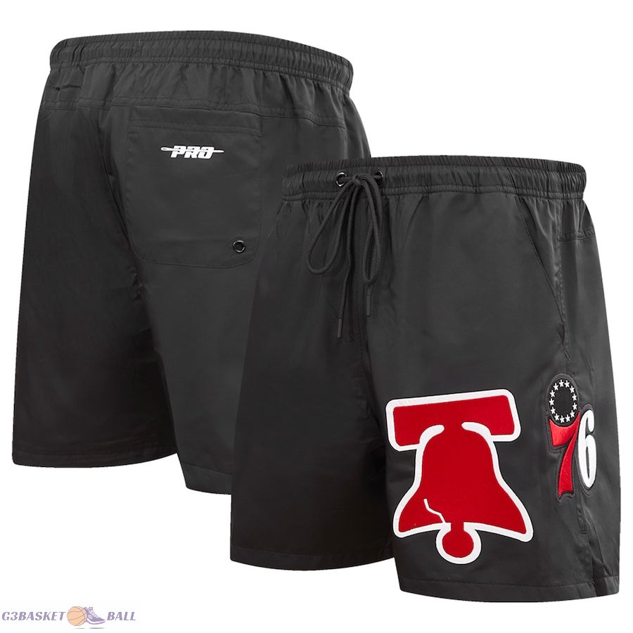 Men's Philadelphia 76ers Pro Standard Black Classics Woven Shorts