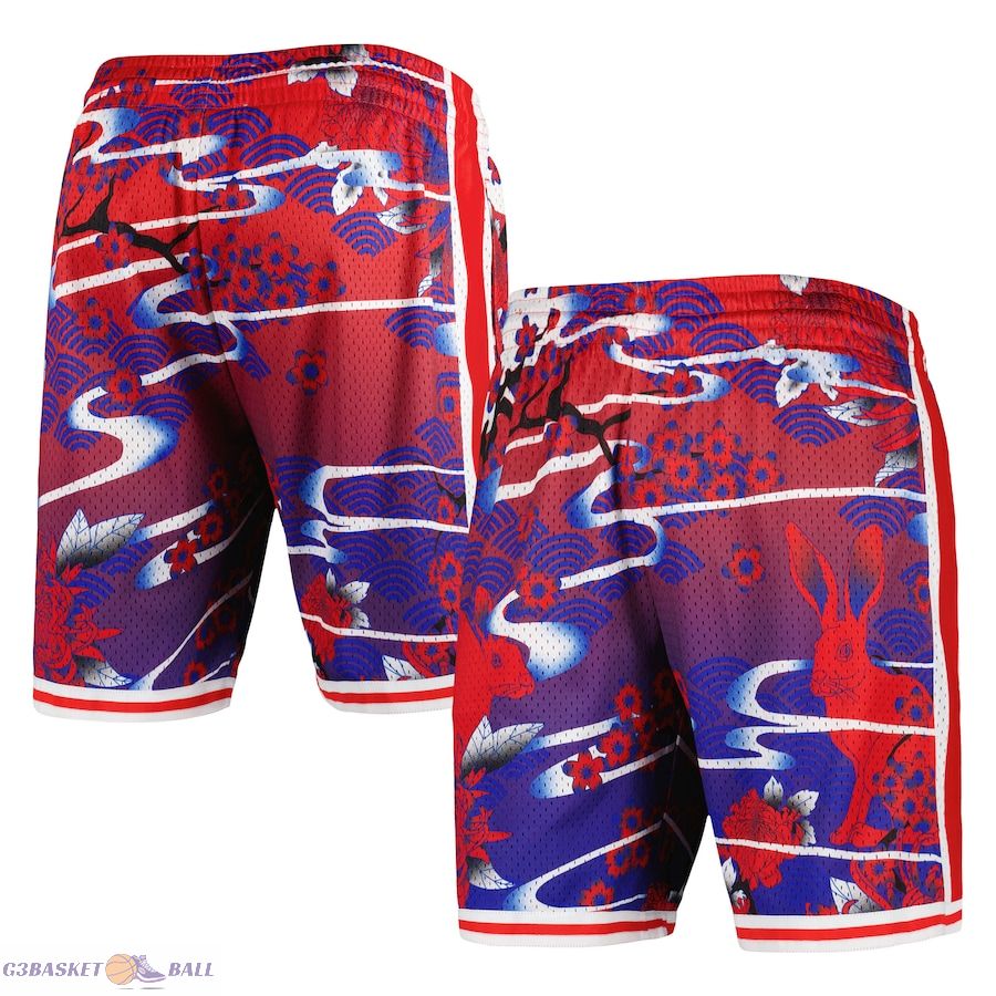 Men's Philadelphia 76ers Mitchell & Ness Red Lunar New Year Swingman Shorts