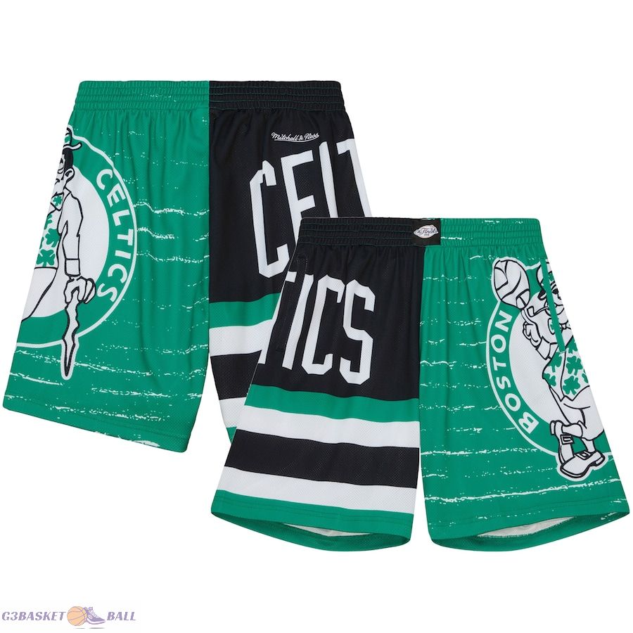 Men's Boston Celtics Mitchell & Ness Kelly Green/Black Jumbotron 3.0 Shorts