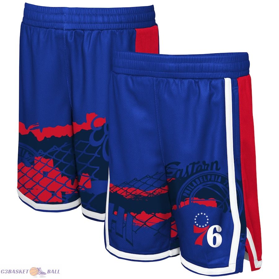 Youth Philadelphia 76ers Royal Fade Away Shorts