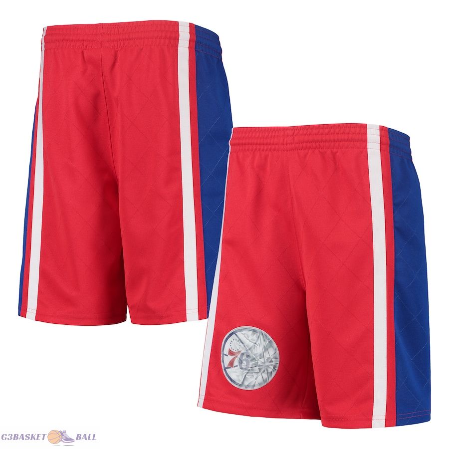 Youth Philadelphia 76ers Mitchell & Ness Red 1996 Hardwood Classics 75th Anniversary Swingman Shorts