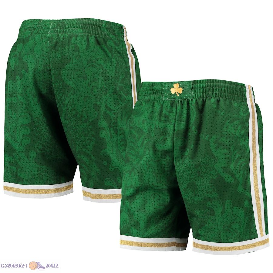 Men's Boston Celtics Mitchell & Ness Kelly Green Hardwood Classics Lunar New Year Swingman Shorts