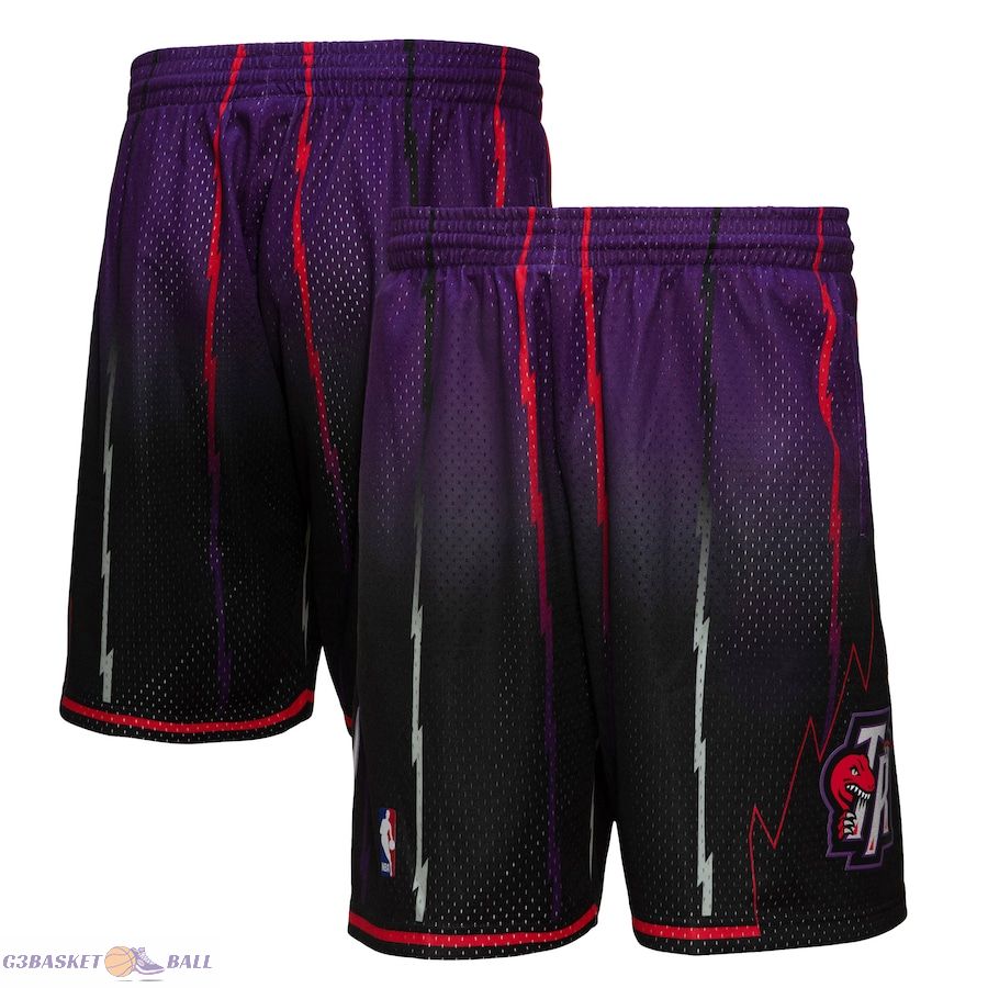 Men's Toronto Raptors Mitchell & Ness Purple/Black 1998/99 Hardwood Classics Fadeaway Reload 3.0 Swingman Shorts