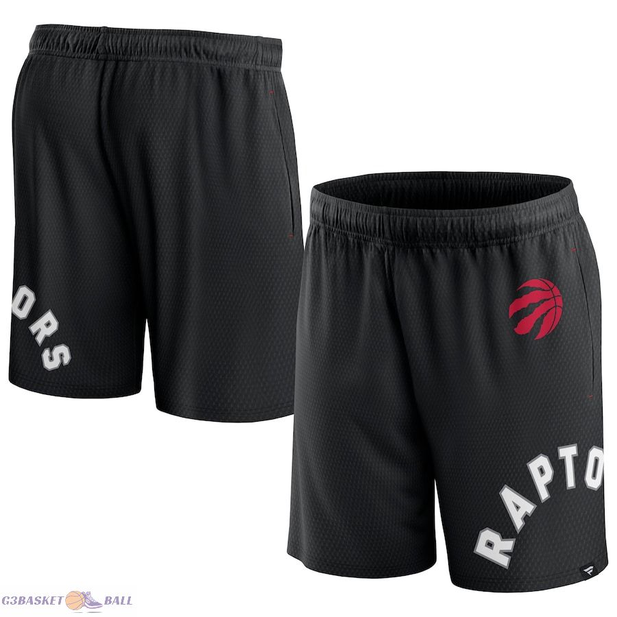 Men's Toronto Raptors Fanatics Black Free Throw Mesh Shorts