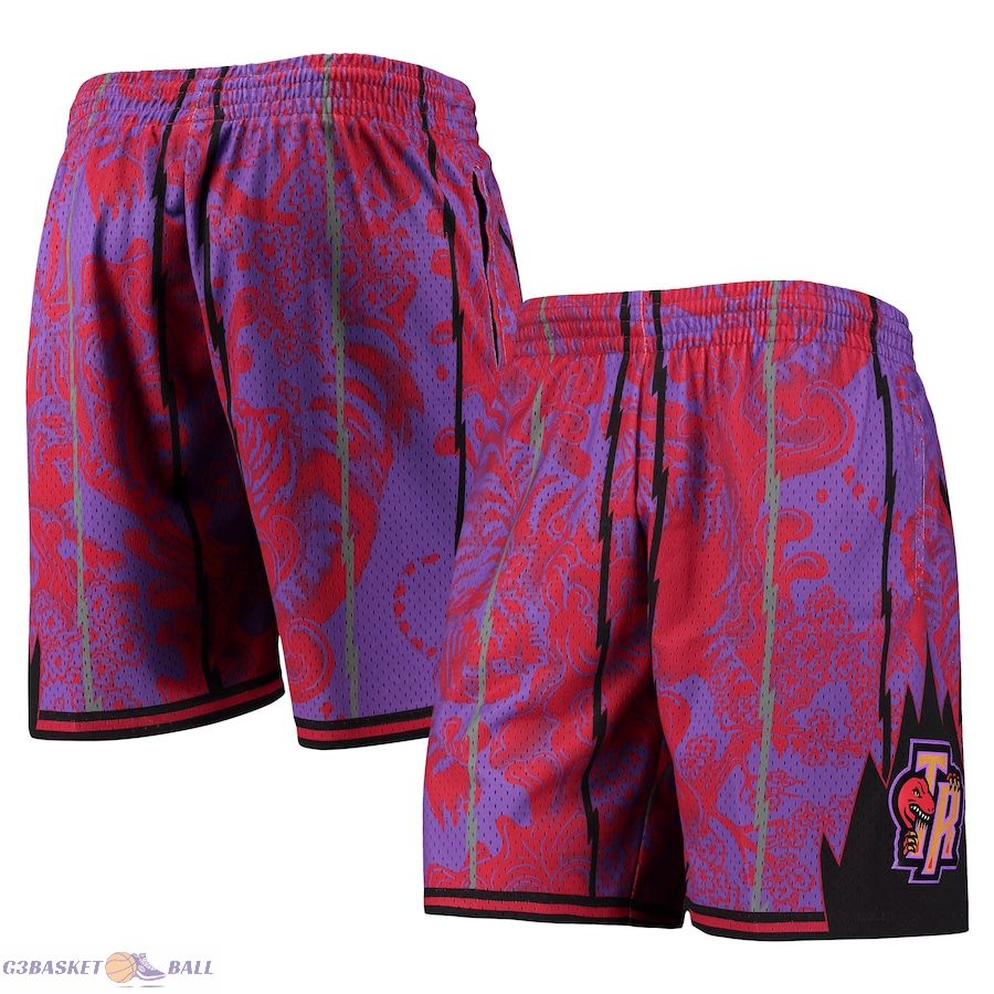 Men's Toronto Raptors Mitchell & Ness Purple Hardwood Classics Lunar New Year Swingman Shorts