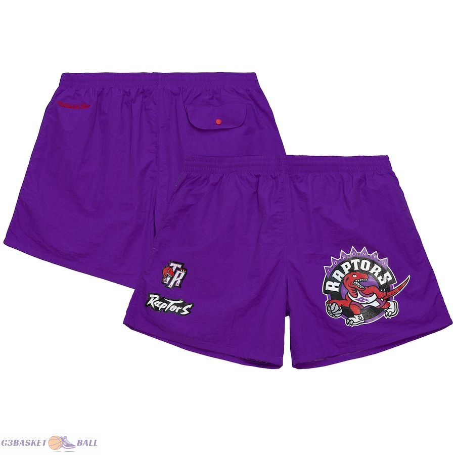 Men's Toronto Raptors Mitchell & Ness Purple Woven Shorts