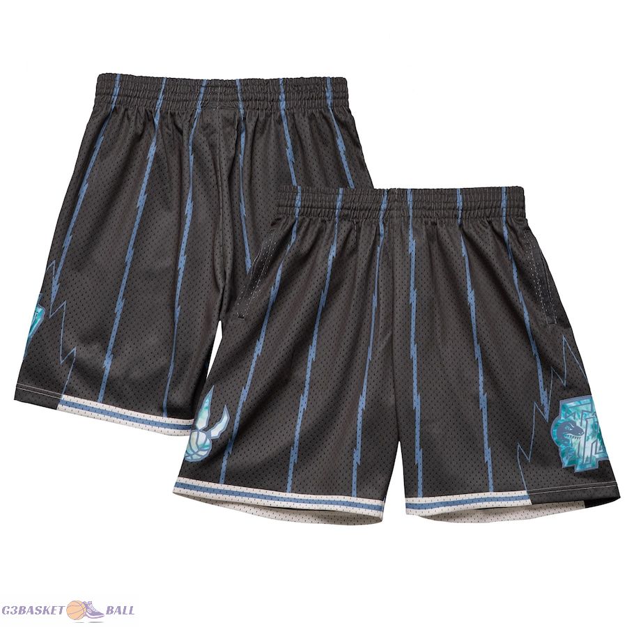 Men's Toronto Raptors Mitchell & Ness Black 1998-99 Hardwood Classics Tie-Dye Swingman Shorts