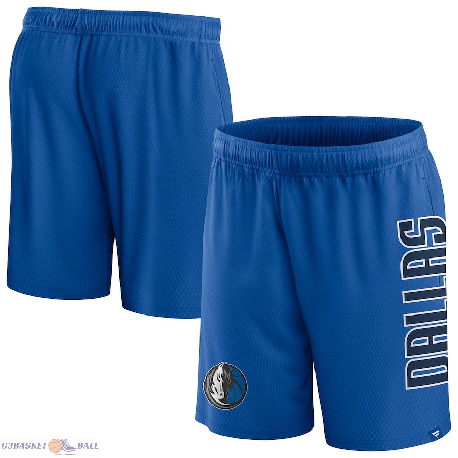 Men's Dallas Mavericks Fanatics Blue Post Up Mesh Shorts