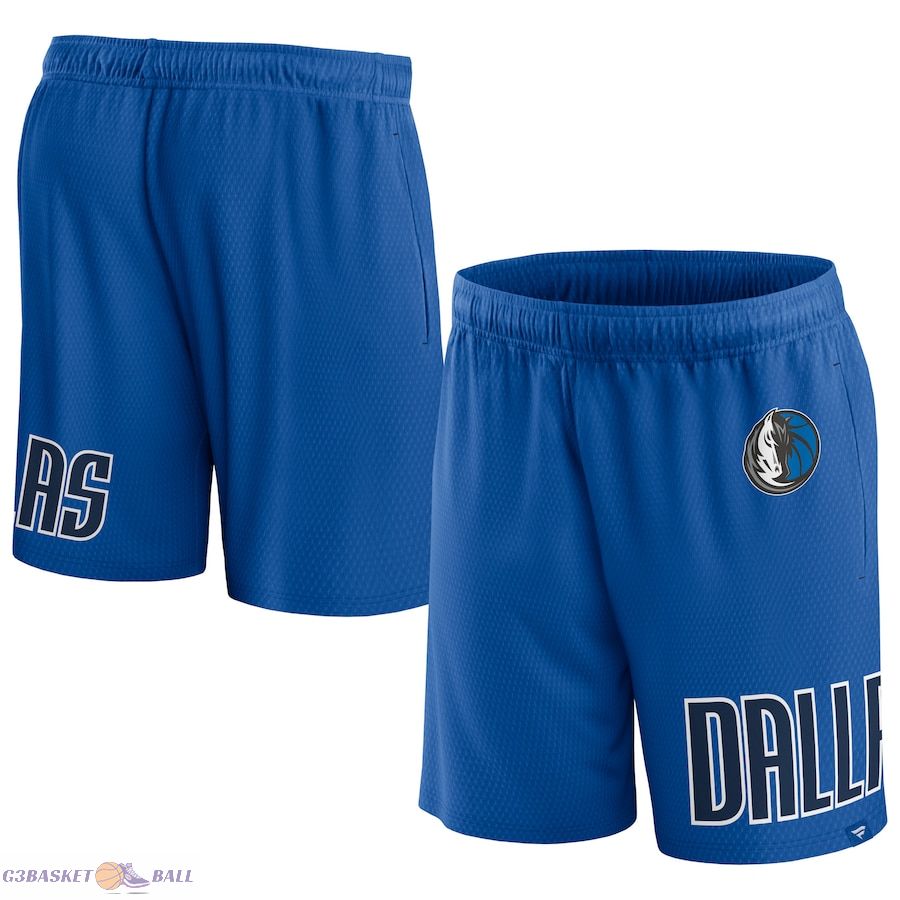 Men's Dallas Mavericks Fanatics Royal Free Throw Mesh Shorts