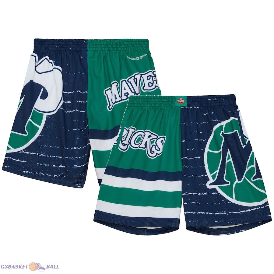 Men's Dallas Mavericks Mitchell & Ness Navy/Green Jumbotron 3.0 Shorts