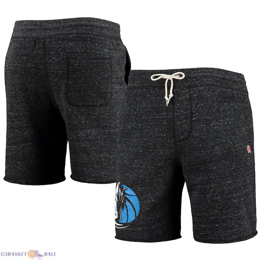 Men's Dallas Mavericks Homage Charcoal Primary Logo Tri-Blend Sweat Shorts