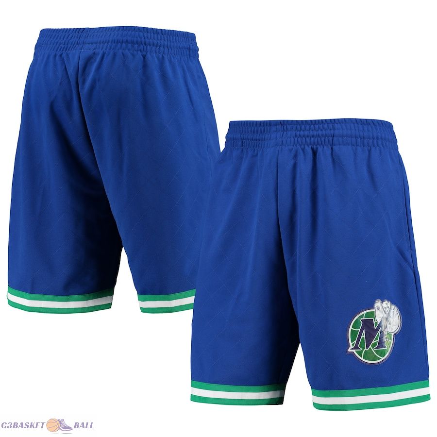 Men's Dallas Mavericks Mitchell & Ness Blue 1998 Hardwood Classics 75th Anniversary Swingman Shorts