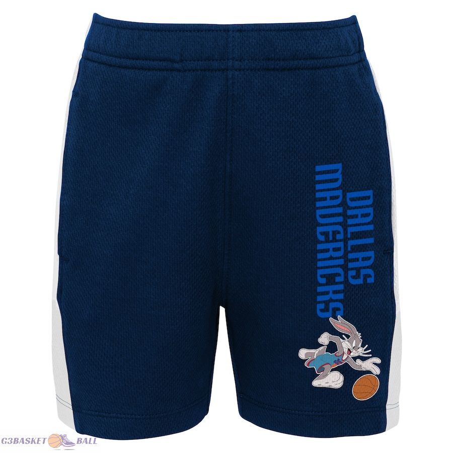 Youth Dallas Mavericks Navy Space Jam 2 Slam Dunk Mesh Shorts