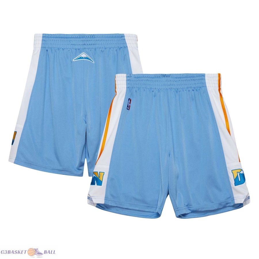 Men's Denver Nuggets Mitchell & Ness Powder Blue Hardwood Classics 2003/04 Authentic Shorts